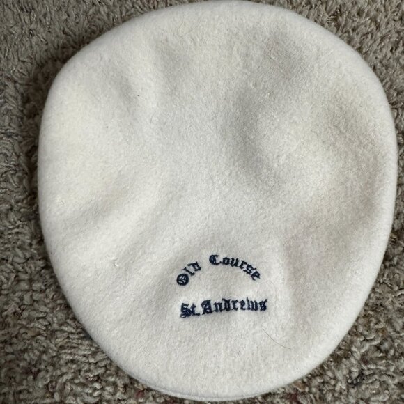 Kangol Old Course St. Andrews Ivory Flat Cap Wool Blend Golf Hat Vintage - Picture 1 of 10